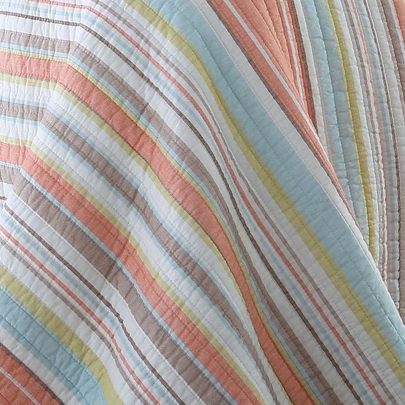 Brighton Coral Quilt Set - One Twin/Twin XL Quilt and One Standard Sham - Levtex Home
