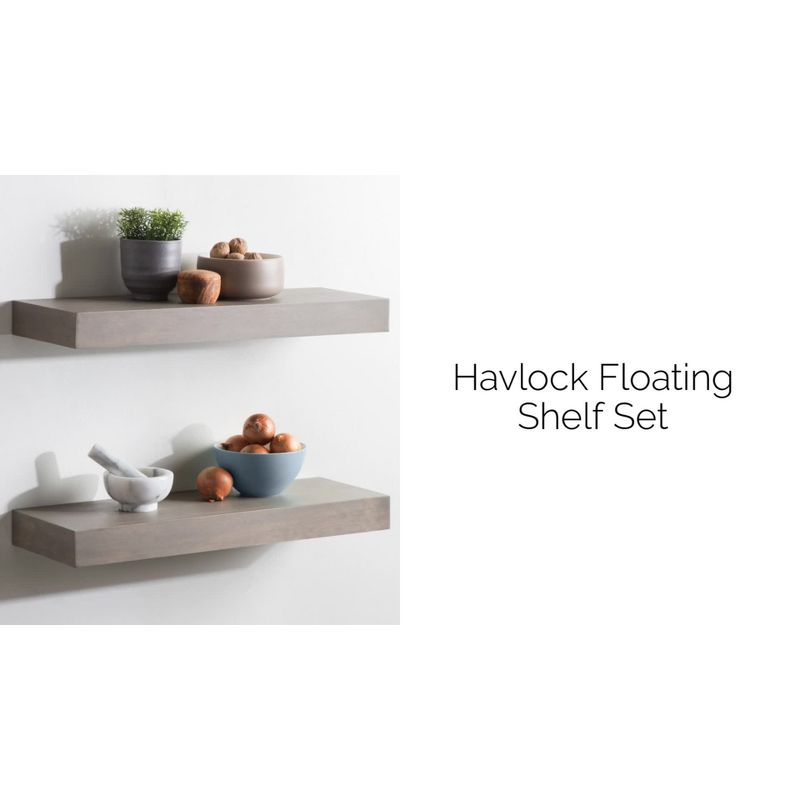 Kate & Laurel All Things Decor 2pc 18" Havlock Wood Shelf Set Black: MDF Open Shelves, No Assembly Required