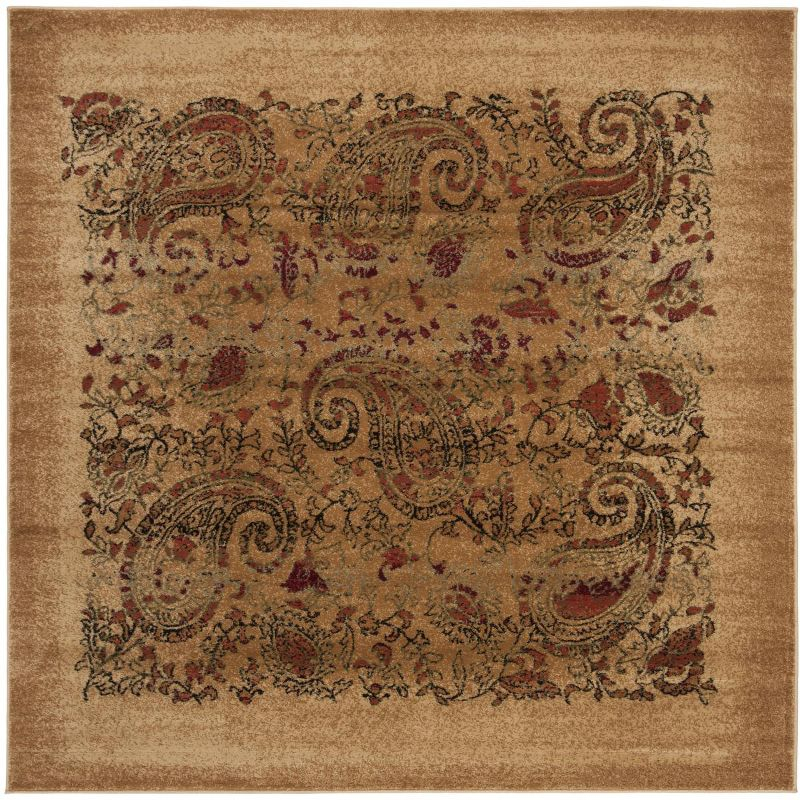 Lyndhurst LNH224 Power Loomed Area Rug - Beige/Multi - 6'x6' - Safavieh