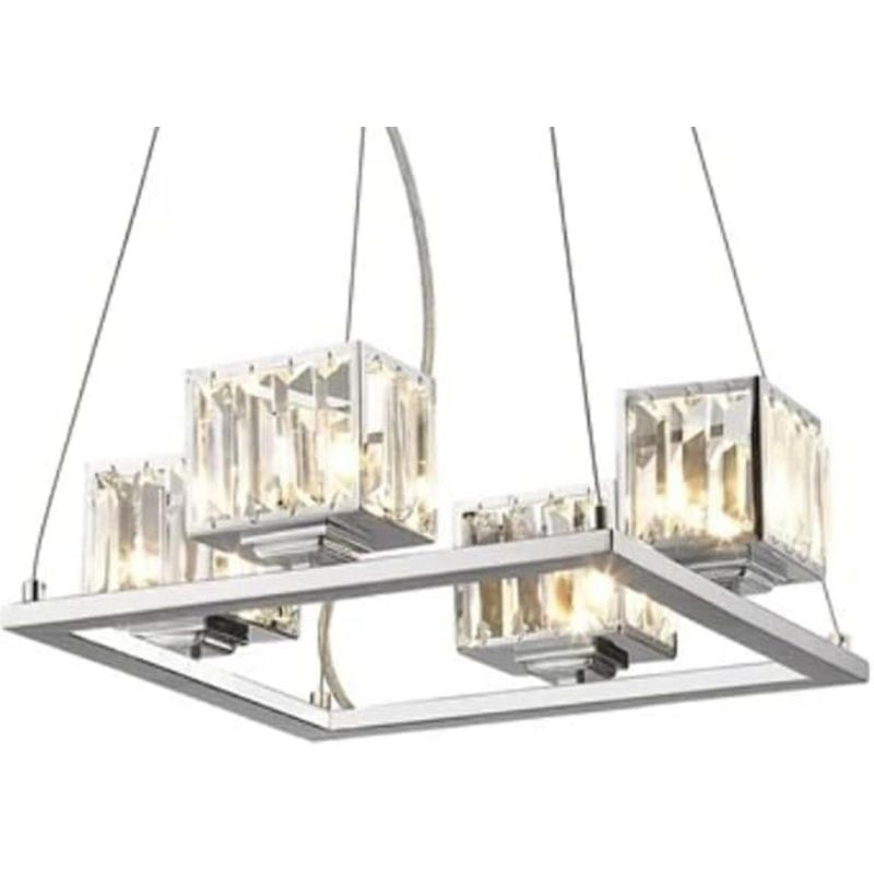 Chloe Lighting CH20038CM16-UP4 Trilluminate Contemporary 4 Light Chrome Finish Crystal Shade Mini Chandelier 16" Wide