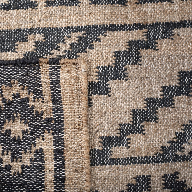 Kilim KLM751 Hand Loomed Area Rug - Natural/Charcoal - 7'x7' - Safavieh