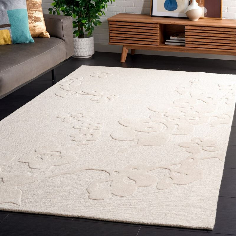Ebony EBN504 Hand Tufted Area Rug - Ivory - 4'x6' - Safavieh.