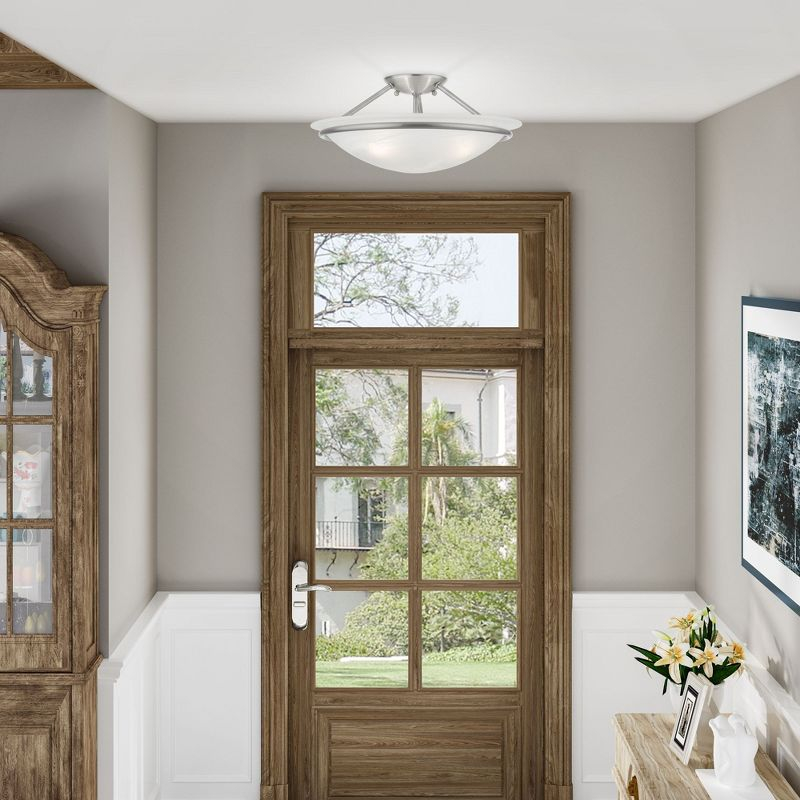 Livex Lighting Newburgh 3 - Light Semi-Flush Mount in  Brushed Nickel