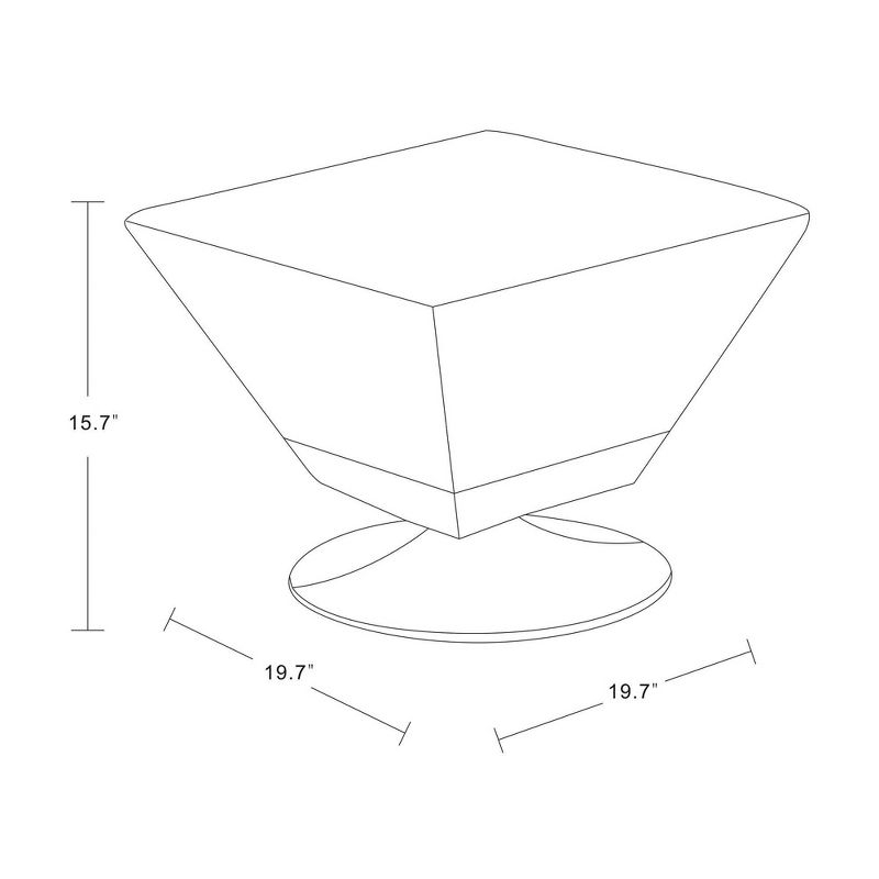 Diamond Swivel Ottoman White - Manhattan Comfort: Chrome Base, Faux Leather, No Assembly Required