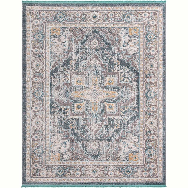 Unique Loom Baracoa Collection Area Rug - Prado (8' 4" x 10' Rectangle Gray/Blue)