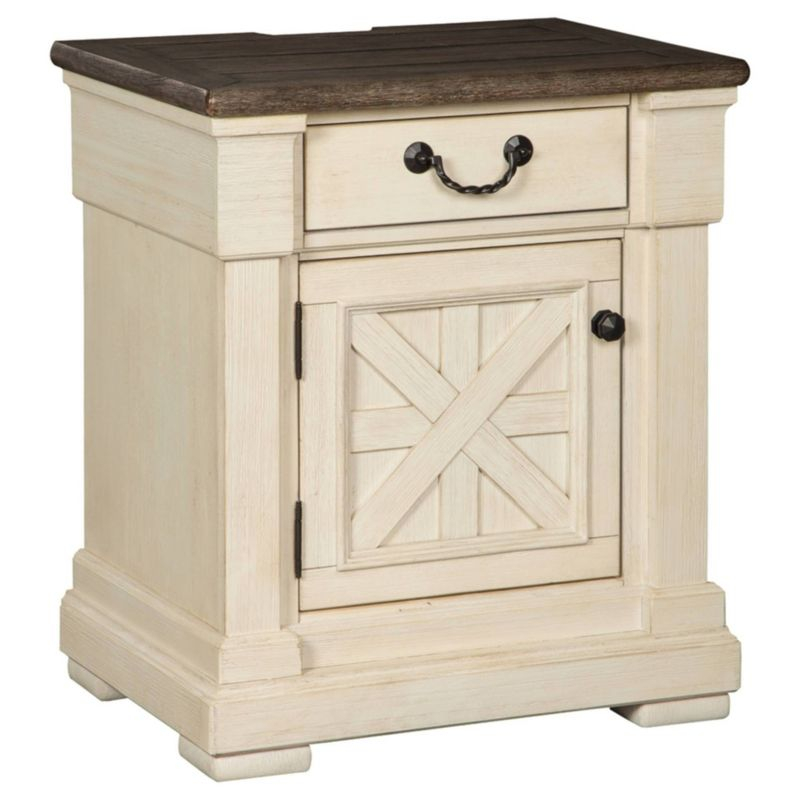 Bolanburg One Drawer Nightstand Antique White: Farmhouse Style with USB Ports - Signature Design by Ashley