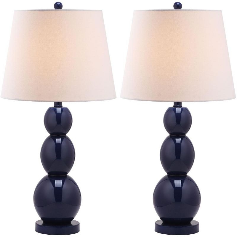 Jayne 3 Sphere Table Lamp (Set of 2) - Navy - Safavieh.
