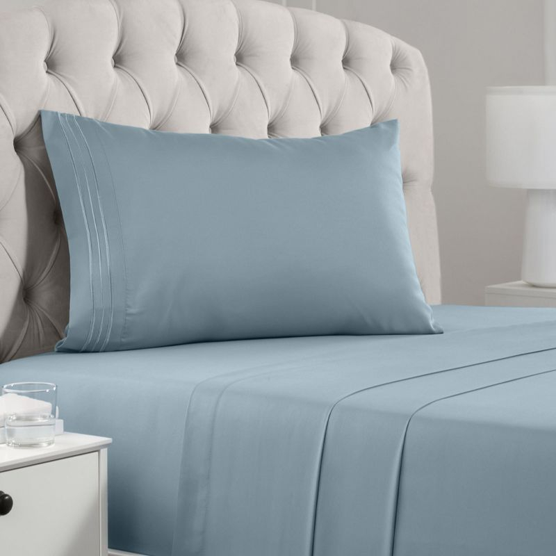 Mellanni Brushed Microfiber Sheet Set, Twin, Spa Blue, 3 Piece