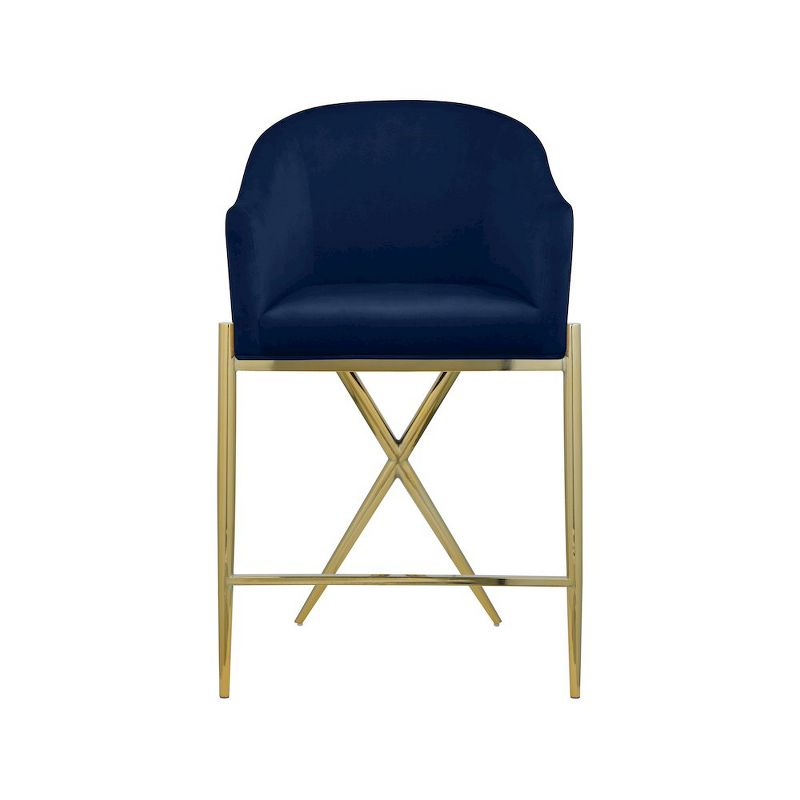 Upholstered 27'' Counter Stool with Metal Frame