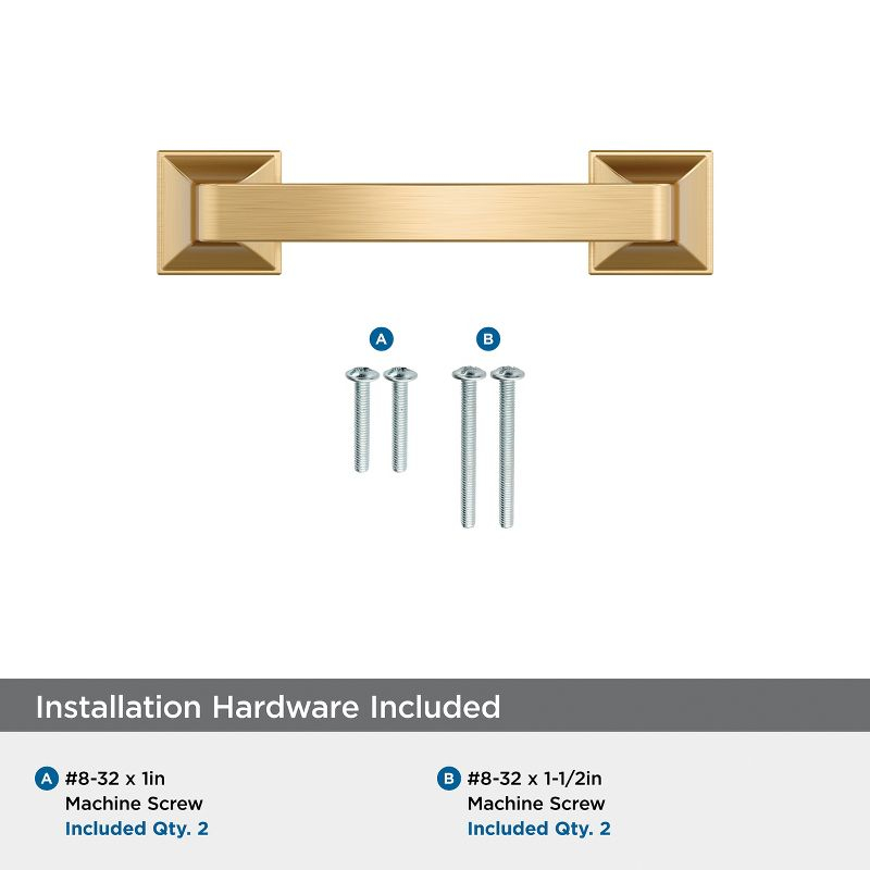 Amerock Ville 3 inch (76mm) Center-to-Center Champagne Bronze Cabinet Pull