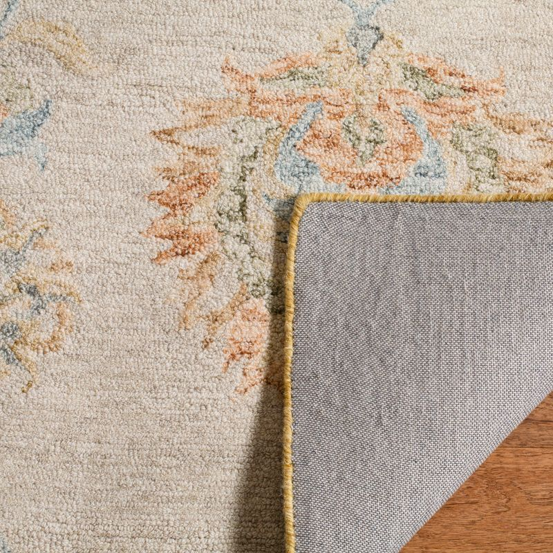 Blossom BLM560 Hand Tufted Area Rug - Beige/Sage - 6'x6' - Safavieh.