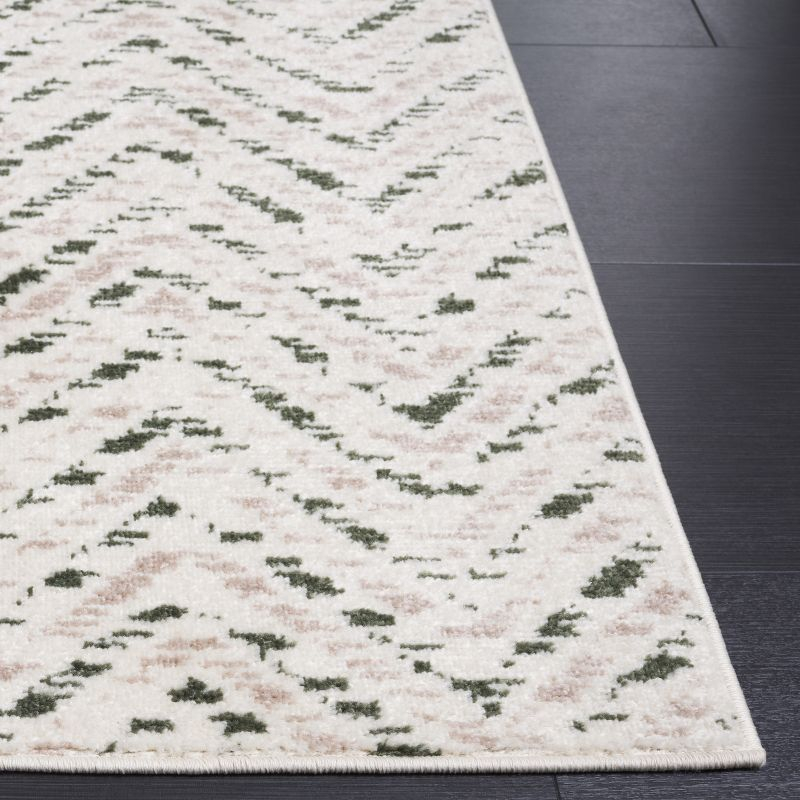 Adirondack ADR104 Machine Made Loomed Area Rug - Ivory/Dark Green - 5'-1" x 7'-6" - Safavieh
