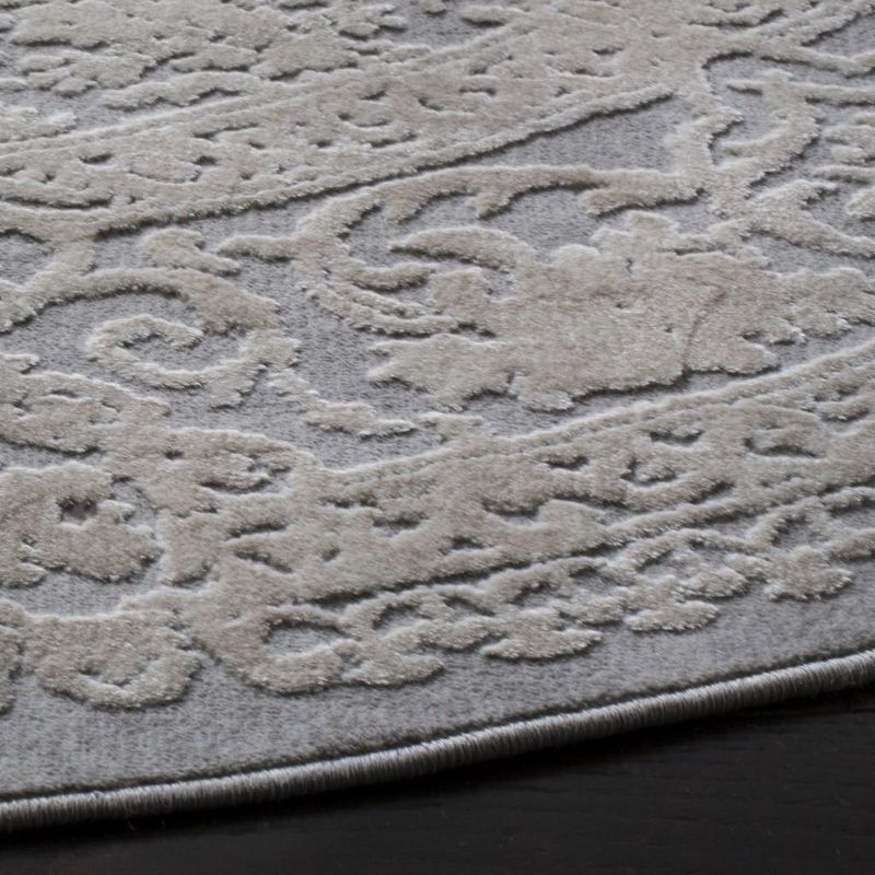 Reflection RFT664 Power Loomed Indoor Area Rug - Light Grey/Cream - 6'7" round - Safavieh.