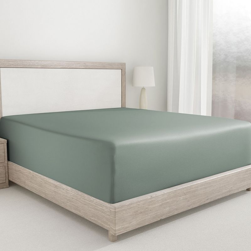 400 Thread Count 100% Cotton Fitted Sheet - California Design Den - Sage Green, King
