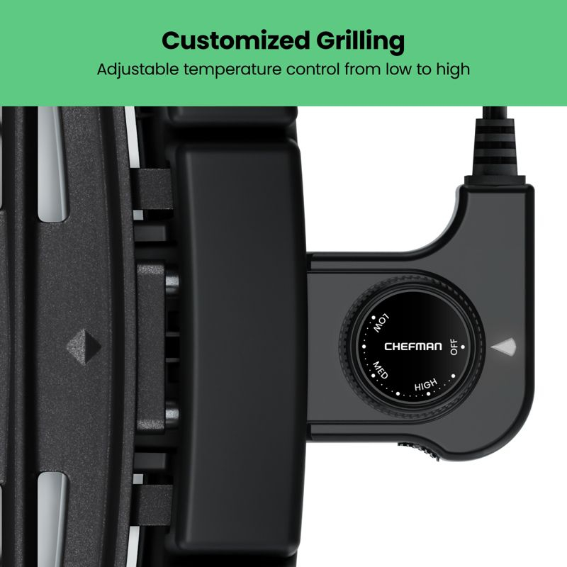 Chefman Smokeless Indoor Electric Grill with Adjustable Temperature Control - Stainless Steel