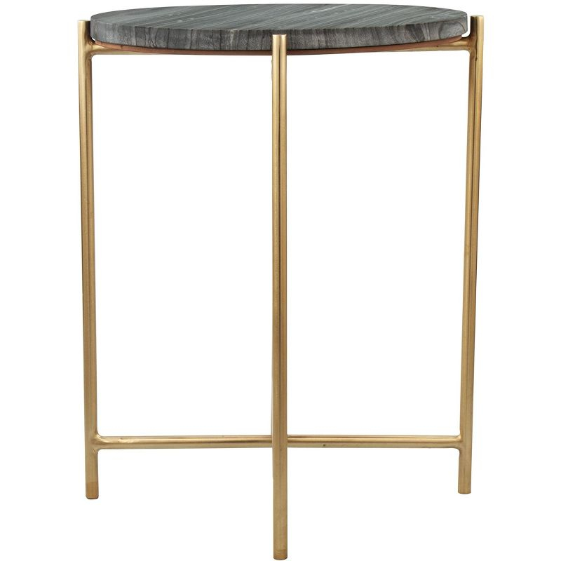 Zuo David Side Table Gray & Gold