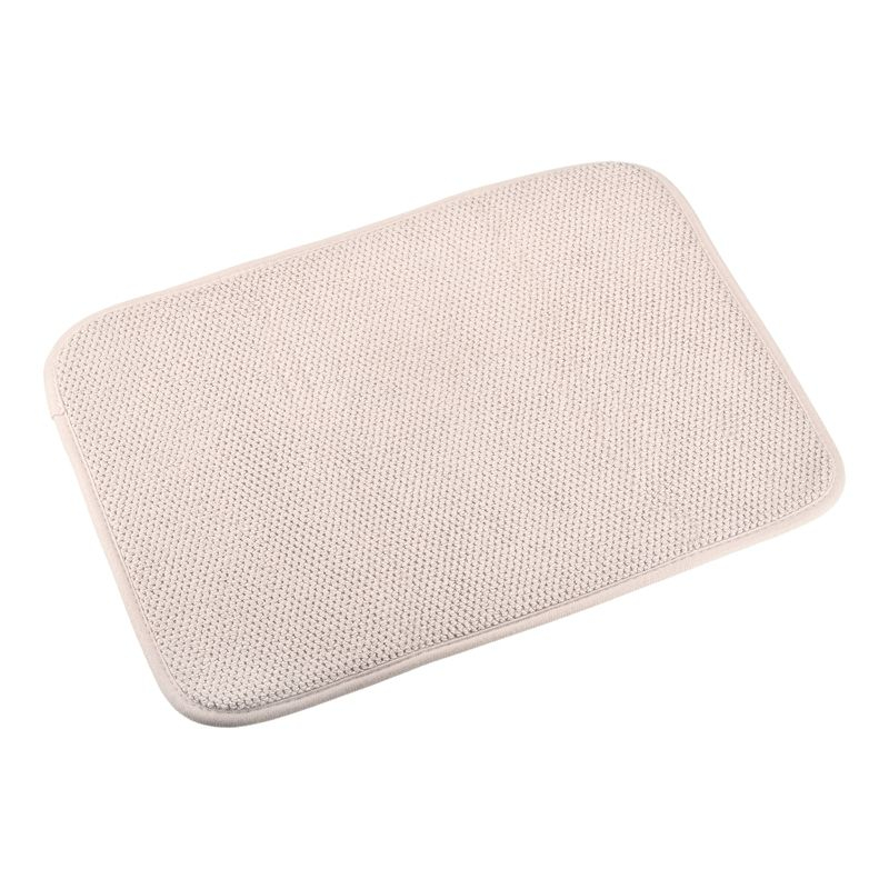 Unique Bargains Microfiber Ultra-absorbent Fast Drying Kitchen Dish Drying Mat Beige 2 Pcs