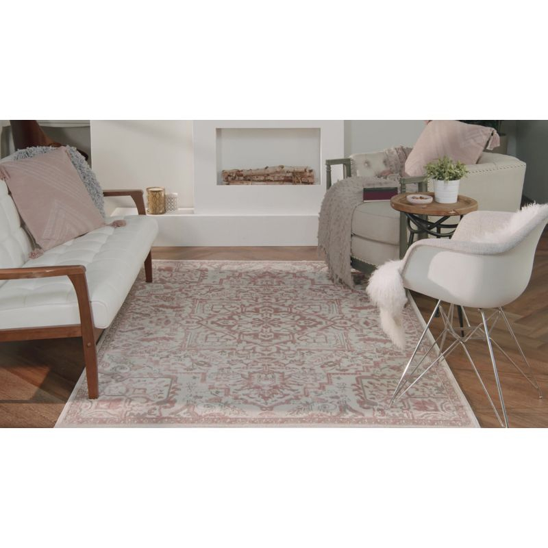 Nourison Elation Bohemian Medallion Indoor Rug Ivory Blue 7'10" x 9'10"