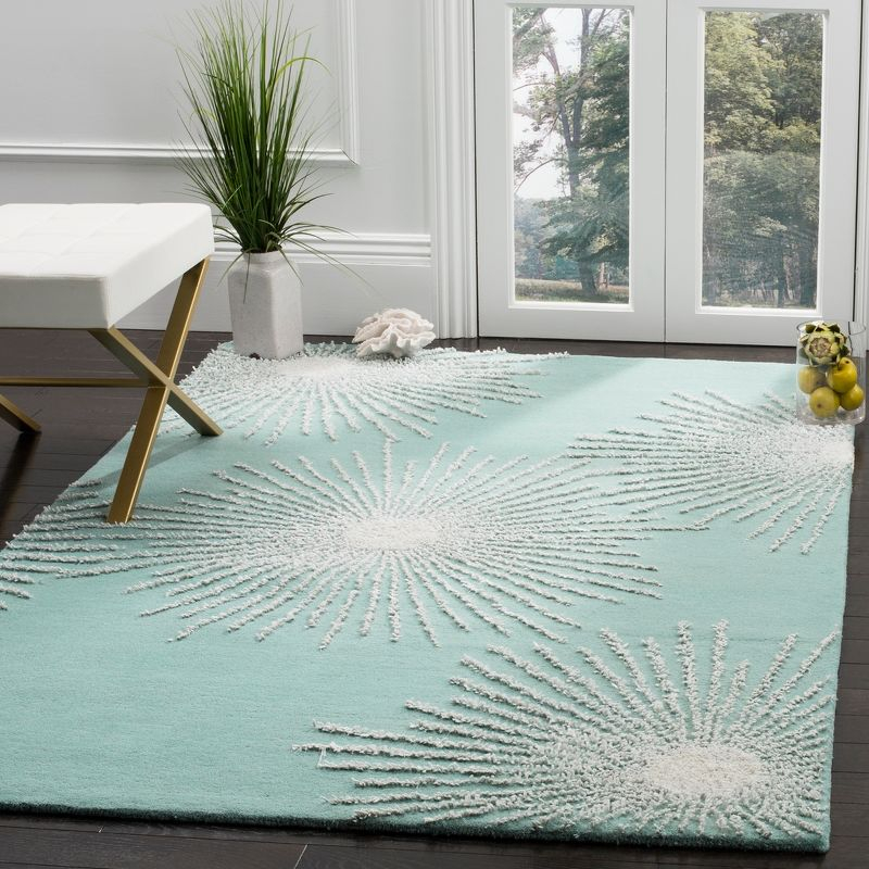 Soho SOH712 Hand Tufted Indoor Area Rug - Light Teal/Multi - 6'x9' - Safavieh.