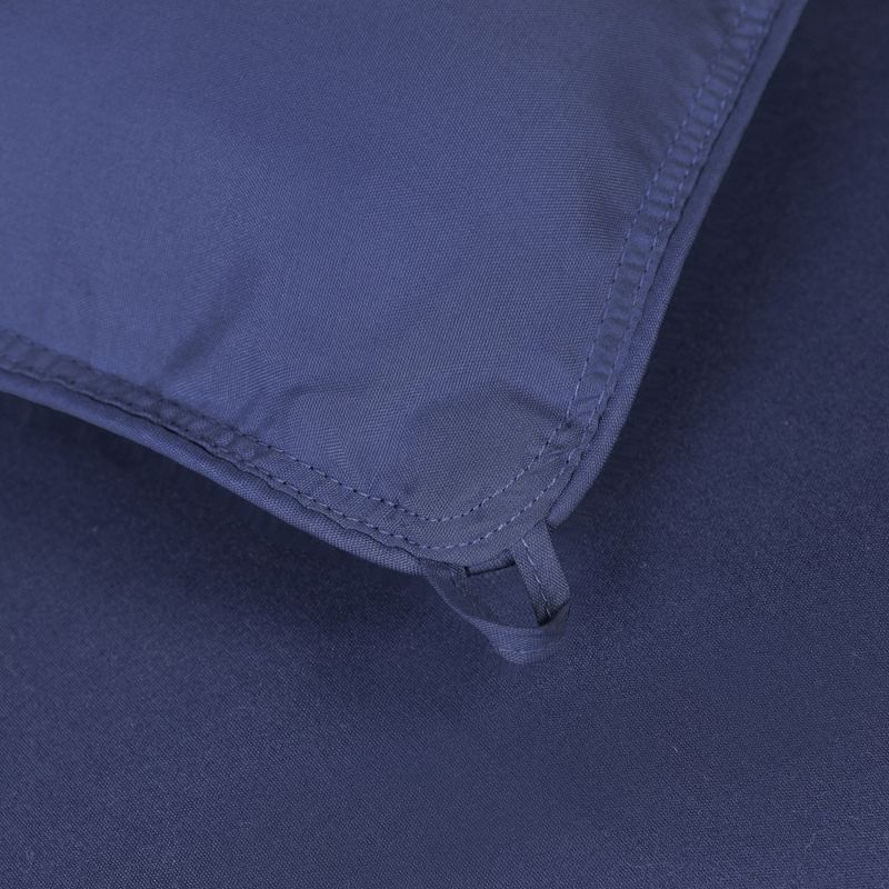 Brushed Microfiber Reversible Comforter Medium Weight Down Alternative Bedding, Full/Queen, Navy Blue - Blue Nile Mills