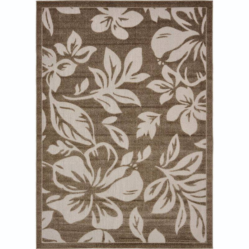 Unique Loom 7' 1 x 10' 0 Beige Outdoor Botanical Jacksonville Area Rug