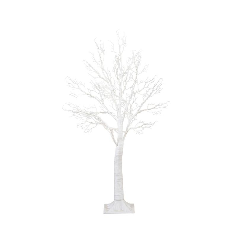 Nearly Natural 4-ft Pre-Lit Artificial White Twig Tree with 160 Warm White LED Lights