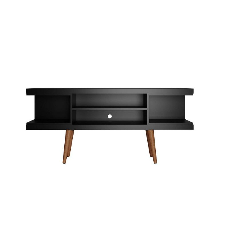 Utopia Splayed Wooden Legs and 4 Shelves TV Stand for TVs up to 50" - Manhattan Comfort