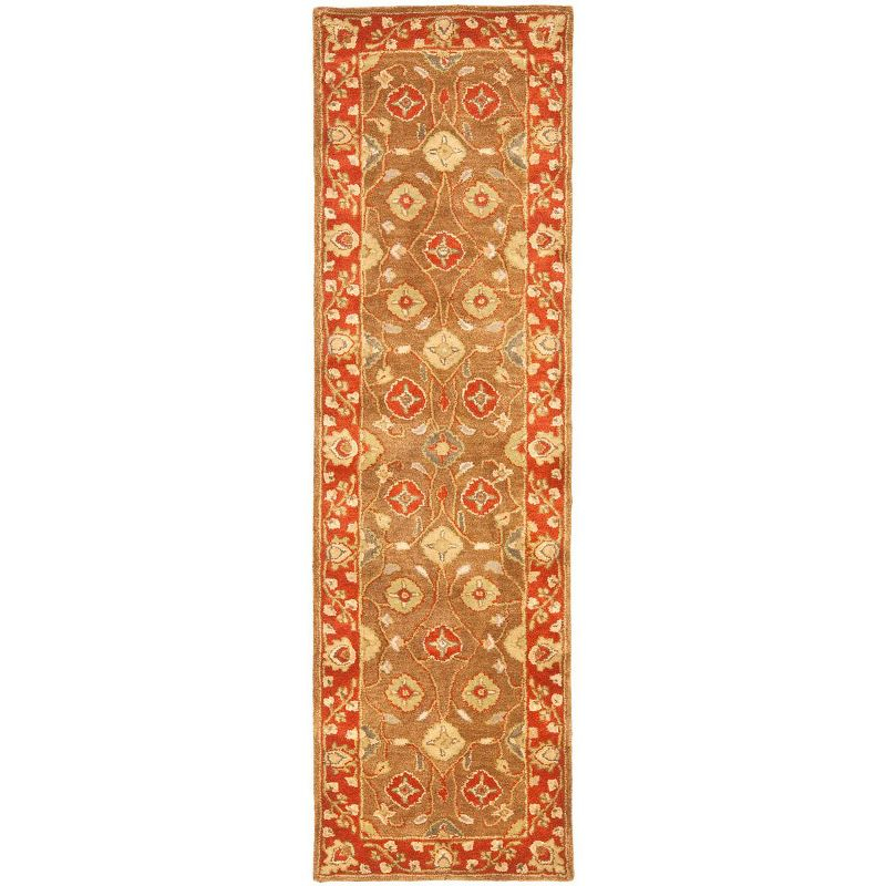 Heritage HG963 Handmade Runner Rug - 2'3"x12' - Beige/Rust - Safavieh