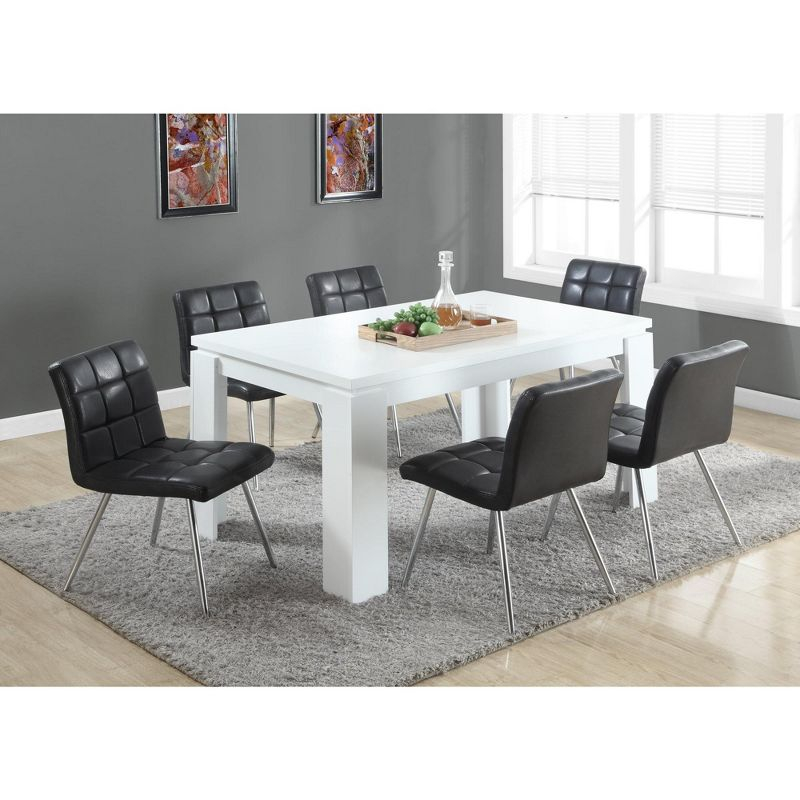 Monarch Specialties Dining Table 60" Rectangular Kitchen Dining Room White Laminate Contemporary Modern