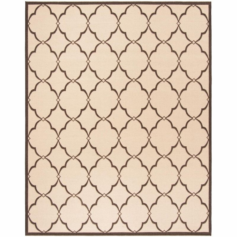 Beach House BHS125 Power Loomed Indoor/Outdoor Area Rug - Creme/Brown - 9'x12' - Safavieh