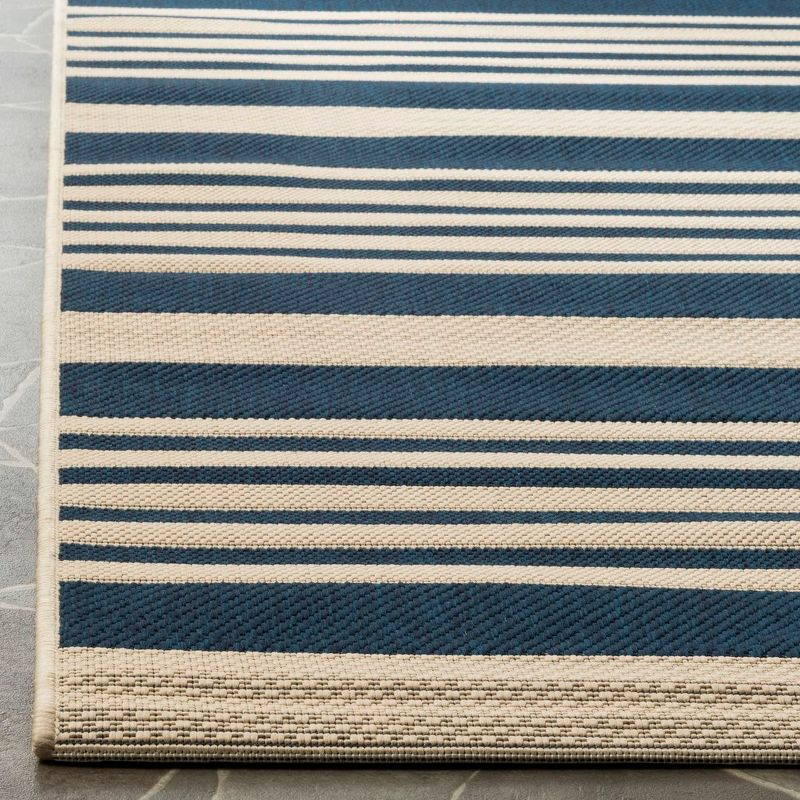 Courtyard CY6062 Power Loomed Indoor/Outdoor Runner Rug - Navy/Beige - 2'3"x6'7" - Safavieh.