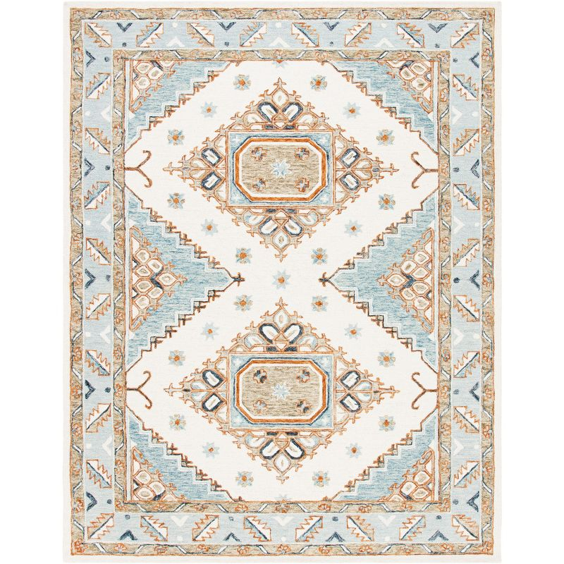 Capri CPR209 Hand Tufted Area Rug - Ivory/Rust - 8'x10' - Safavieh.