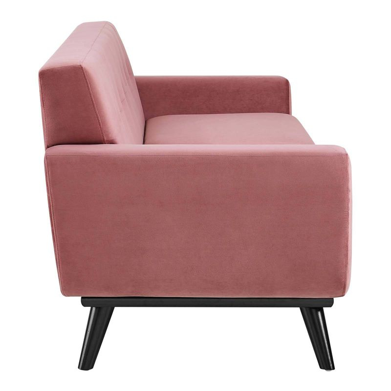 Engage Performance Velvet Sofa Dusty Rose - Modway: Plush Seating, Channel Tufting, Rubberwood Legs