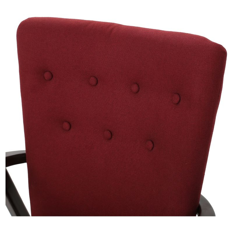 Set of 2 Becker Upholstered Armchairs Deep Red - Christopher Knight Home: Birch Wood Legs, Tufted Back, Polyester