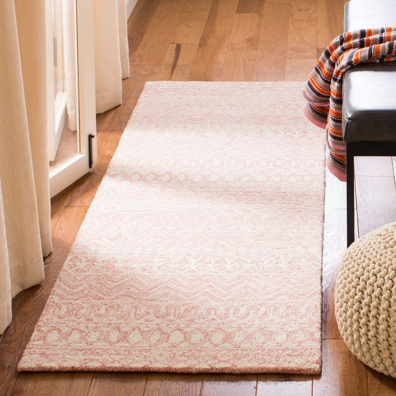 Micro-Loop MLP502 Hand Tufted Indoor Runner Rug - Pink/Ivory - 2'3"x9' - Safavieh