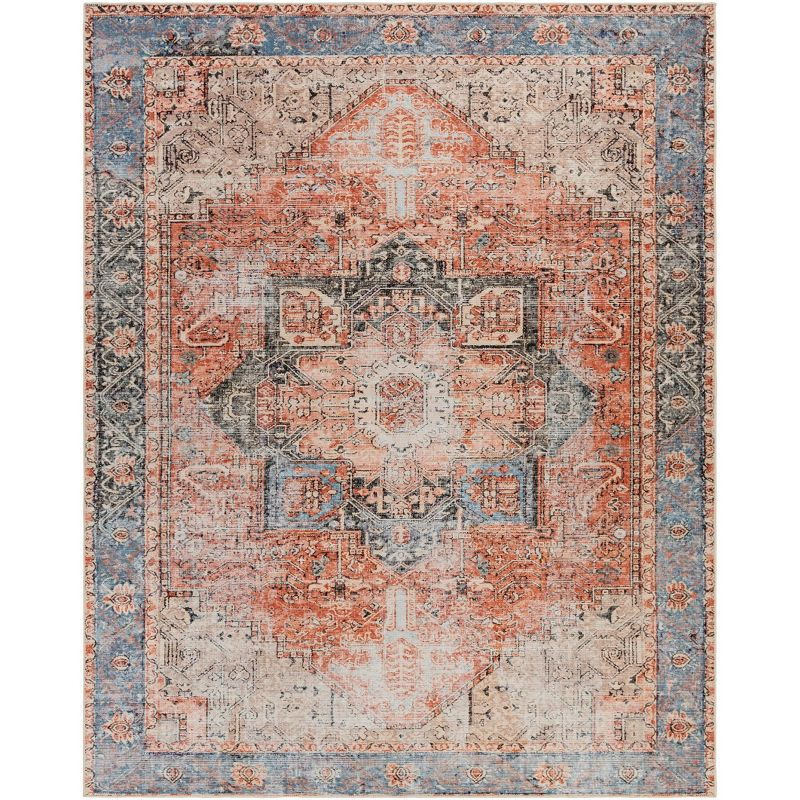 Livabliss 7'10"x10'2" Ushak Global Rugs Pink: Traditional Medallion, Stain & Fade-Resistant, Low Pile