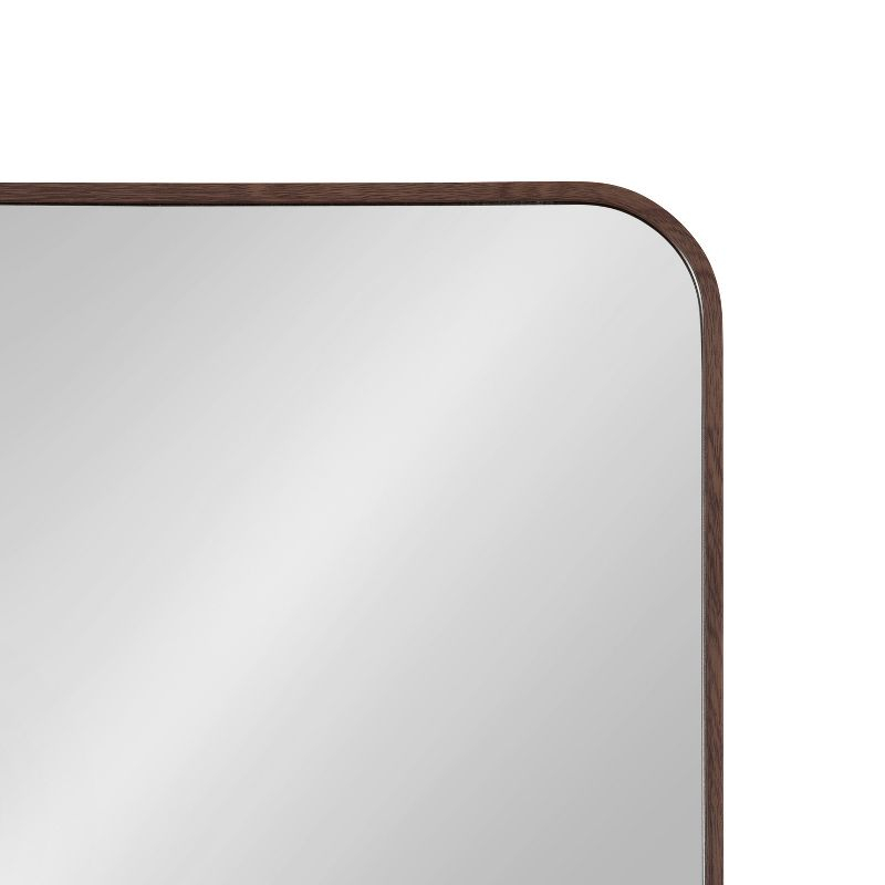 Kate and Laurel Zayda Radius Rectangle Framed Wall Mirror, 24x36, Walnut Brown