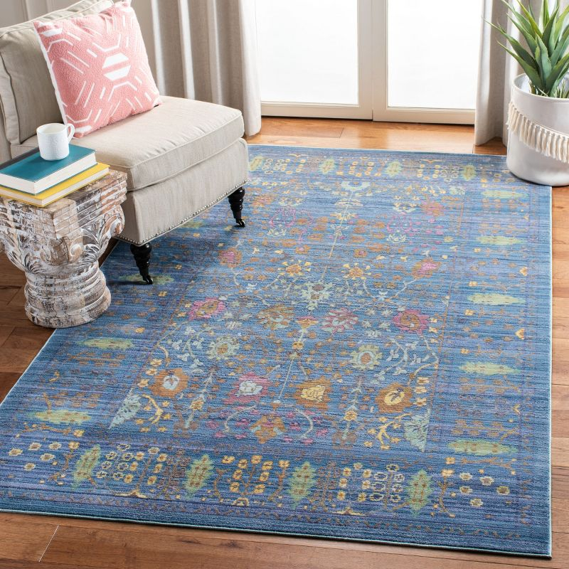 Valencia VAL108 Power Loomed Indoor Area Rug - Blue/Multi - 4'x6' - Safavieh
