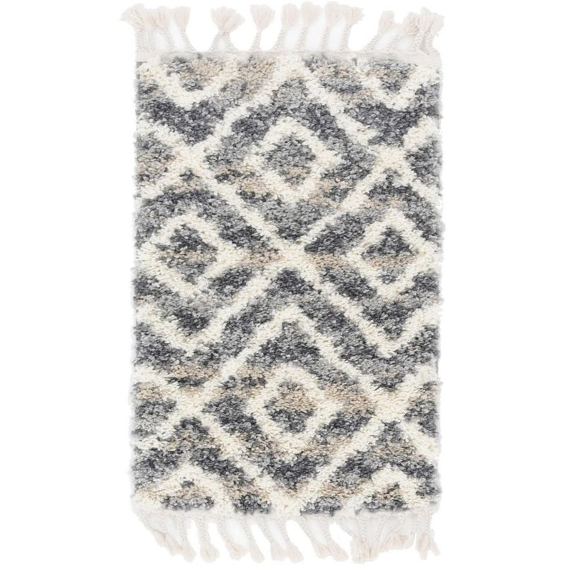 Unique Loom 2' 2 x 3' 1 Gray Hygge Shag Diamond Area Rug