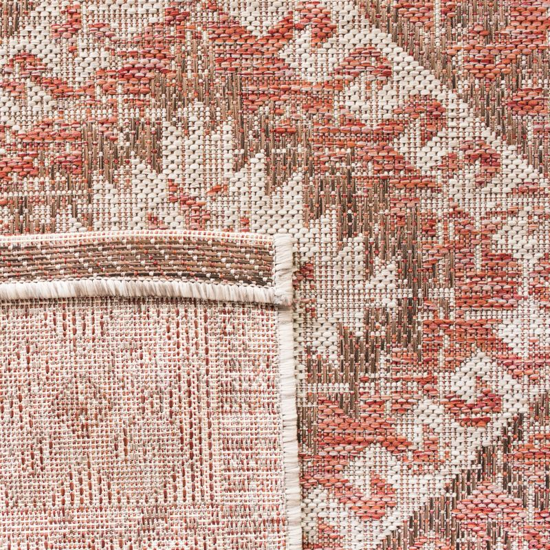 Courtyard CY8546 Power Loomed Indoor and Outdoor Area Rug - Beige/Red - 4'x5'7" - Safavieh