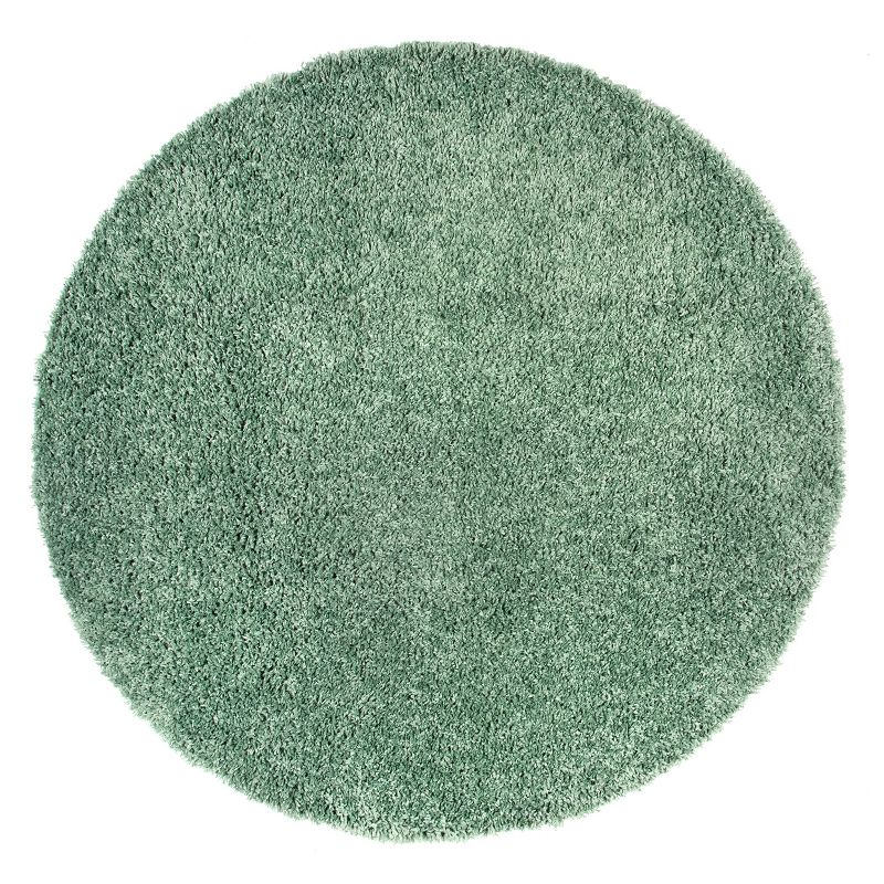 Nuloom Kara Solid 6 Round Shag Indoor Area Rug for Living Room Bedroom Dining Room Nursery, Green