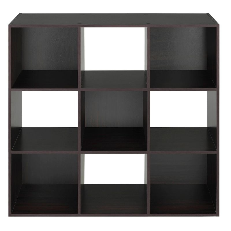 Whitmor 9 Section Cube Organizer Espresso: Universal Storage, 35.5" x 11.75", Particle Board & Steel, Divided Shelves