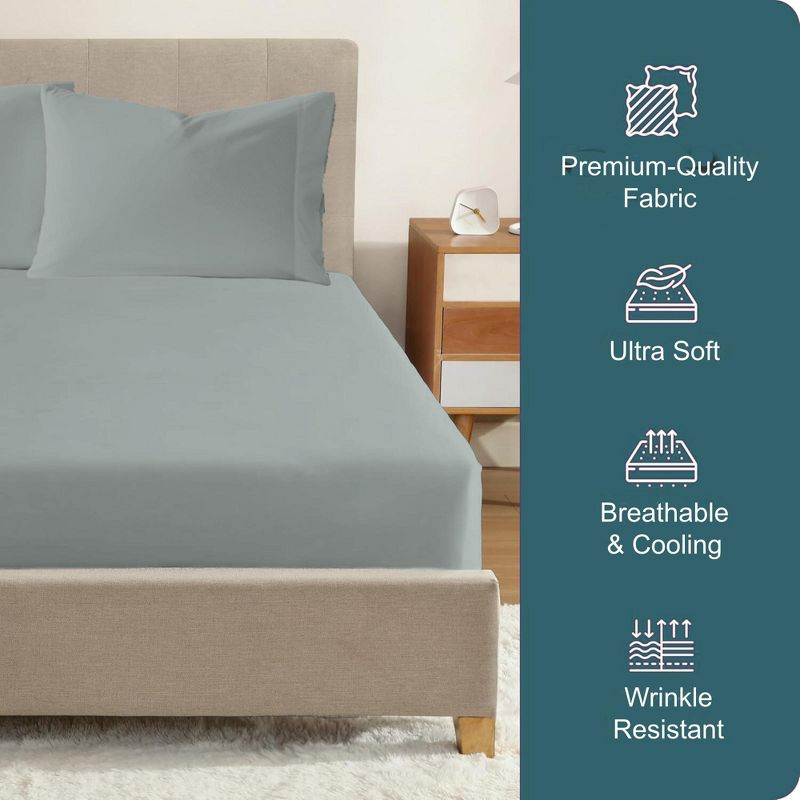 Micropuff 2-Piece Queen Pillowcase Set with Matching King Size (78"x80") Fitted Sheet Set - Wrinkle Free (Flat Sheet Not Included)