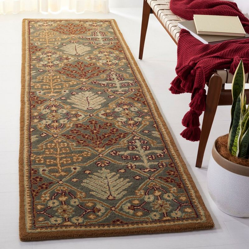 Antiquity AT613 Hand Tufted Area Rug - Light Blue/Gold - 2'3"x20' - Safavieh.