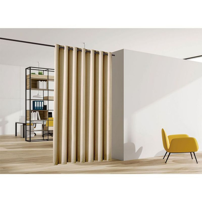 Blackout Room Divider Panel Privacy Partition Heavyweight Premium Fabric Thermal Insulated Grommet Top Cappuccino Color 48 W X 84 L Inches