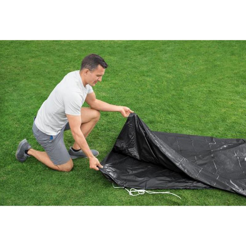 Bestway Round Pool Cover Accessory for 15 Foot Above Ground Framed Swimming Pools and Round Inflatable Ring Pools, Black (Cover Only)