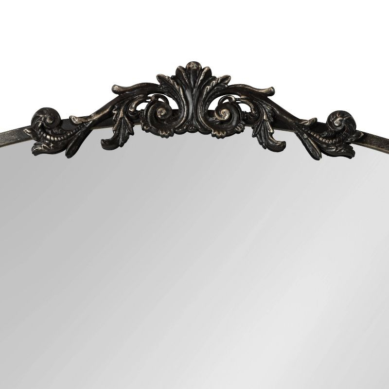 Kate & Laurel All Things Decor 28"x30" Arendahl Traditional Arch Mirror Black: Baroque-Inspired, No Assembly Required
