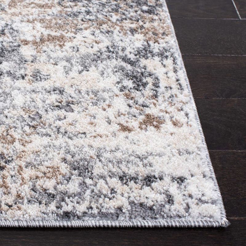 Aston ASN705 Power Loomed Indoor Area Rug - Ivory/Grey - 6'7"x6'7" - Safavieh