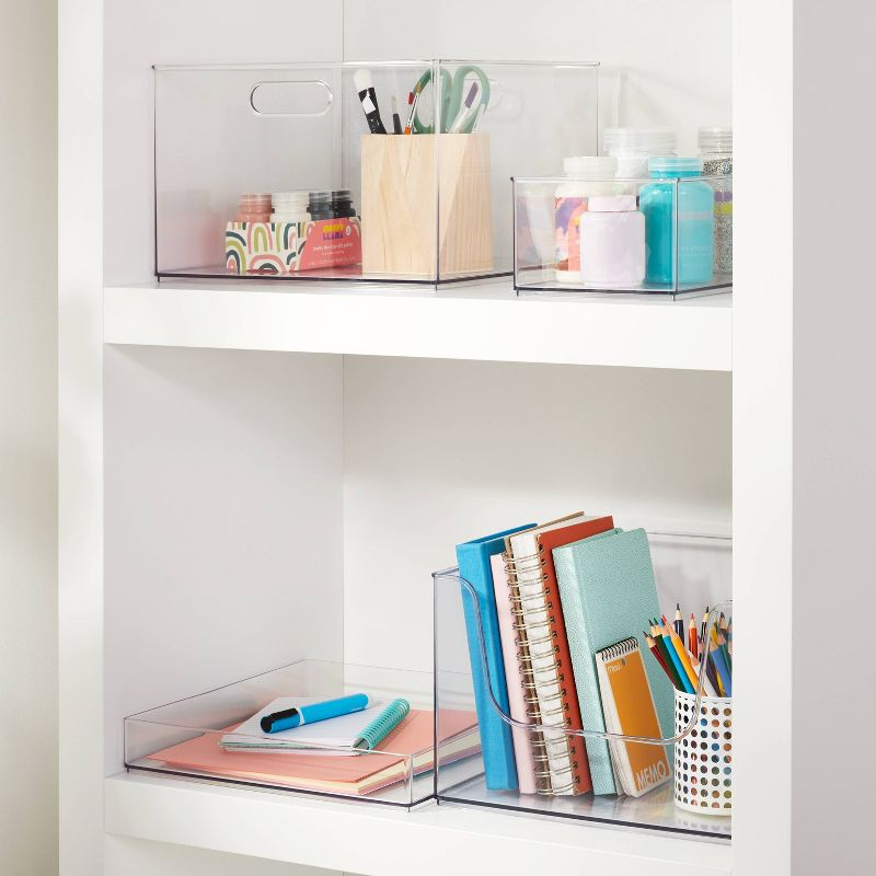 12" x 12" x 8" All Purpose Open Front Storage Bin - Brightroom™: Clear Acrylic Organizer, Stackable PETG Plastic