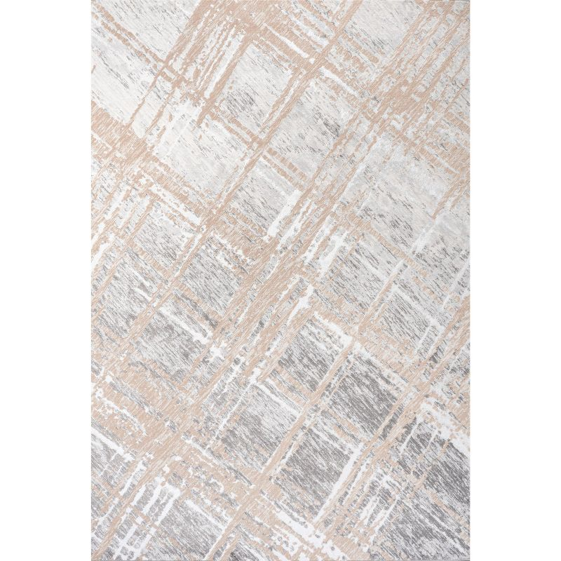 JONATHAN Y Slant Modern Abstract Beige/Gray 4 ft. x 6 ft. Area Rug